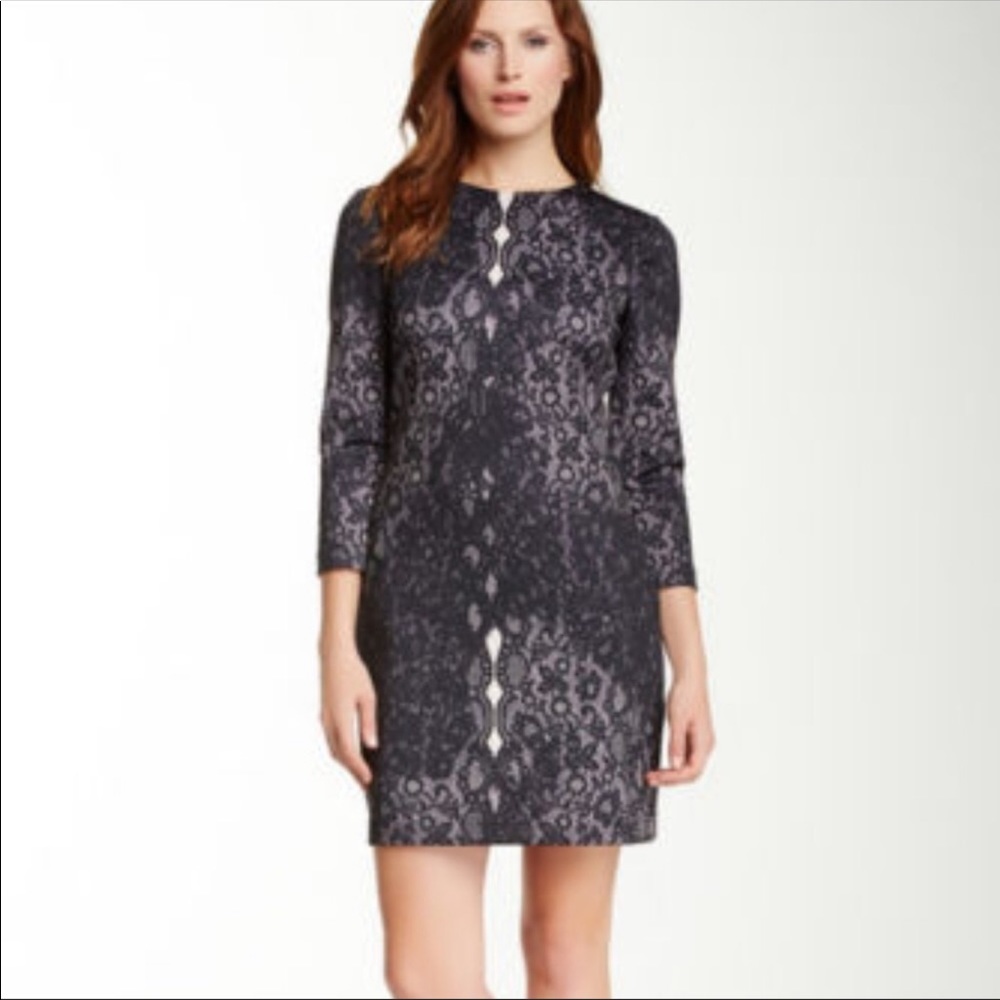 Cynthia Steffe Black Lace Print Dress size 8 NEW